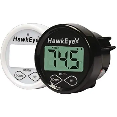 HawkEye DT2BX-TM In-Dash Depth Sounder with Air and Water Temperature (Includes Airmar Transom Mount Transducer) HawkEye DT2BX-TM In-Dash Depth Sounder with Air and Water Temperature (Includes Airmar Transom Mount Transducer)