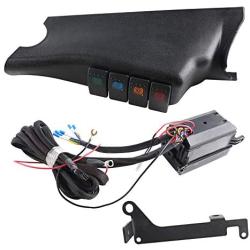 HOZAN Left-Hand-Drive A-Pillar Switch Pod with 4 Rocker Switch Power up to 4 LED Offroad Lights and Accessories Compatible with Jeep Wrangler JK 2011-2017