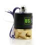 1/4'' NPT Brass Electric Solenoid Valve 12VDC Normally Closed VITON (Standard USA Pipe Thread). Solid Brass, Direct Acting, Viton Gasket Solenoid Valve by U.S. Solid.