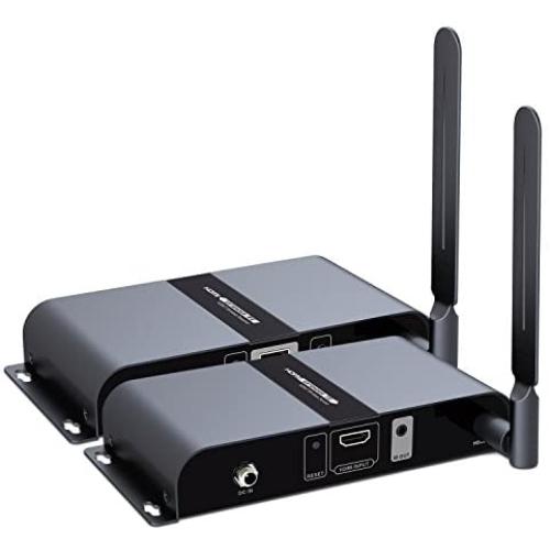 TNP Wireless HDMI Transmitter and Receiver Kit - Wireless HDMI Extender Adapter Signal Amplifier Booster Repeater for Up to 150 Feet with IR Remote Control Receiver & Blaster HD Video Audio 1080P