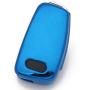 Royalfox(TM) Luxury Chrome Soft TPU Remote Key Fob case Cover for Audi Folding flip Key, Audi A1 A3 A4 A5 A6 Q3 Q5 Q7 TT S3 R8 (Blue with Black)