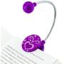 WITHit Clip On Book Light –Violet Heart– LED Reading Light for Books and eBooks, Reduced Glare, Portable and Lightweight, Cute Bookmark Light for Kids and Adults, Batteries Included