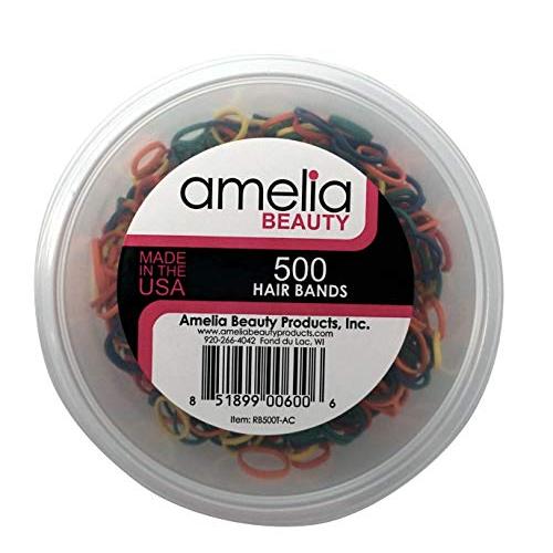 500 Count Rubber Bands in Re-closable Container for Ponytails and Braids (Assorted Colors)