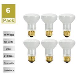 Bulbmaster 45R20/FL 45 Watts R20 Reflector Indoor Flood Light Bulbs Medium E26 Base 45W for Spotlight Bulbs 130 Volts Frosted Flood Lights 330 Lumens 6 Pack