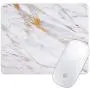 Marphe Mouse Pad White Gold Marble Design Mousepad Stitch Edge Non-Slip Rubber Gaming Mouse Pad Rectangle Mouse Pads for Computers Laptop
