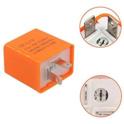 VCCA Motorcycle Flasher Relay, 12V 2-Pin Electronic Turn Signal Flasher Relay Speed Adjustable LED Flasher Fix Motorcycle Turn Signal Hyper Flash (Pack of 2)