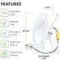 Sunco Lighting 4 Pack 5/6 Inch LED Recessed Downlight, Smooth Trim, Dimmable, 13W=75W, 965 LM, 3000K Warm White, Damp Rated, Simple Retrofit Installation - UL