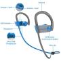 LETSCOM Bluetooth Headphones V5.0 IPX7 Waterproof, Wireless Sport Earphones, HiFi Bass Stereo Sweatproof Earbuds W/Mic, Noise Cancelling Headset for Workout, Running, Gym, 8 Hours Play time