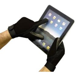 Boss Tech Products, Inc. BTP-GLV-MECBLK Mechanics Style Touch Screen Gloves for All Touch Screen Electronic Devices - Retail Packaging - Black