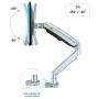 NB North Bayou Monitor Desk Mount Ultra Wide Full Motion Swivel Long Arm with Gas Spring for 22-35Monitors from 6.6 to 26.4lbs Height Adjustable Monitor Stand F100A-S