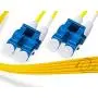 FiberCablesDirect - 1M OS2 LC LC Fiber Patch Cable | Duplex 9/125 LC to LC Singlemode Jumper 1 Meter (3.28ft) | Length Options: 0.5M-300M | 1g 10g sfp 10gbase lc/lc dplx yellow zip-cord pvc ofnr lc-lc