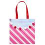 Papyrus (1-Count) Medium Valentines Day Gift Bag, Pink Stripes and Pom-Poms