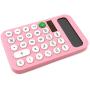 Monique 12 Digit Display Solar Dual Power Calculator Mini Portable Hand-held Calculator Pink