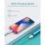 Xcentz iPhone Charger 2 Pack 6ft, Apple MFi Certified Lightning Cable Fast Charger iPhone Cable, Durable Braided Nylon Metal Connector Charger Cord for iPhone 11/X/XS Max/XR/8 Plus/7/6/5, ipad - Blue