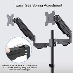 Suptek Dual Monitor Mount Stand-Height Adjustable Gas Spring Monitor Arm Desk Mount for 2 Computer Screens 17 to 27 inches - Each Arm Holds up to 13.2lbs(MD8422)
