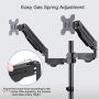 Suptek Dual Monitor Mount Stand-Height Adjustable Gas Spring Monitor Arm Desk Mount for 2 Computer Screens 17 to 27 inches - Each Arm Holds up to 13.2lbs(MD8422)