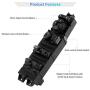 BASIKER Master Power Window Switch and Bezel, Driver Side Window Switch Bezel Replacement for 2002-2010 Dodge Ram 1500/2500/3500, Black