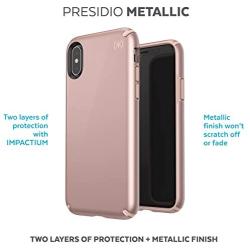 Speck Products Presidio Metallic iPhone Xs/iPhone X Case, Rose Gold Metallic/Dahlia Peach