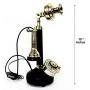 Contemporary Style Beautiful Table Decoor Candel Stick Phones Black & Silver Finish