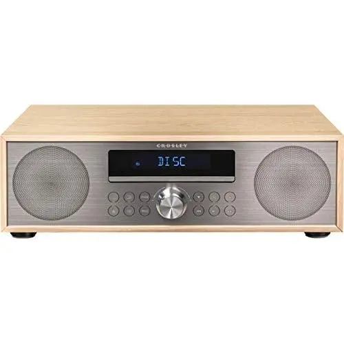 Crosley CR3501A-NA Fleetwood Bluetooth FM Clock Radio and CD Player, Natural