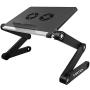Ergonomic Portable Laptop Stand Table Desk Foldable Lap Tray for Bed Sofa Fully Adjustable Height and Angle Laptop Riser with USB Fans for Work from Home or Travel(Black)