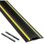 D-Line Floor Cord Cover Heavy Duty Cable Protector - FC83H, 6 Foot, Linkable - Protect Cords and Prevent a Trip Hazard - Cable Cavity 1 3/16” W x 3/8” H (Black and Yellow)