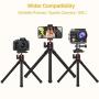 Phone Tripod, Anozer Flexible Tripod with Universal Clip&Cold Shoe Mount,Adjustable Mini Tripod Stand Holder Compatible with iPhone/Android/Camera/GoPro, iPhone Tripod for Live Streaming YouTube
