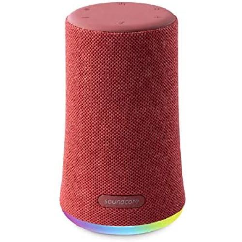 Soundcore Flare Mini Bluetooth Speaker, Outdoor Bluetooth Speaker, IPX7 Waterproof for Outdoor Parties, LED Light Show with 360° Sound and BassUp Technology-Red