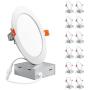 Freelicht 12 Pack 6 Inch Ultra-Thin LED Recessed Ceiling Light with Junction Box, 12W Eqv 110W, 5000K Daylight Dimmable Can-Killer Downlight, 850LM High Brightness - ETL and Energy Star