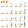 HELIFOUNER 1280 Pieces Button Head Socket Cap Screw Bolts, Flat Washers and Nuts Assortment Kit, Stainless Steel 304, Full Thread (M2 M3 M4 M5)