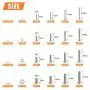 HELIFOUNER 1280 Pieces Button Head Socket Cap Screw Bolts, Flat Washers and Nuts Assortment Kit, Stainless Steel 304, Full Thread (M2 M3 M4 M5)