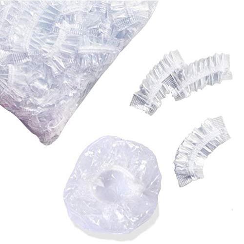 100Pcs Disposable Safe Ear Protector - Plastic Clear Waterproof Ear Covers Ear Cap Earmuffs For Hair Dye Hair Bath Hair Style Care Shower Home Barbershop Use