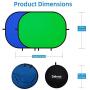 Selens Green Screen Backdrop 59x39.3inches Pop Up Collapsible Blue Background with Carrying Bag for YouTube Streaming Photo Studio Product Photography