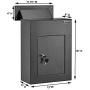 AdirOffice Through The Wall Drop Box Safe - Durable Thick Steel w/ Adjustable Chute - Mail Vault for Home Office Hotel Apartment (White)