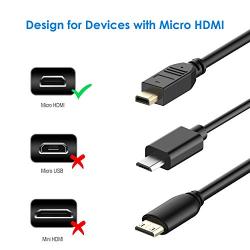 Rankie Micro HDMI to HDMI Cable, Supports Ethernet, 3D, Audio Return, 10 Feet, Black