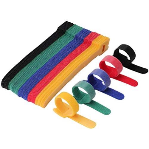 Multi-Purpose Cable Ties Reusable Cord Ties 6 Inch Cable Straps Microfiber Fastening Straps Used for Headphones Phones Electronics PC wire Management - 5 Color