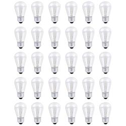 30 Pack S14 Outdoor String Light Bulbs Set, 120V 11W Clear Outdoor Patio Vintage Light Shatterproof Bulbs