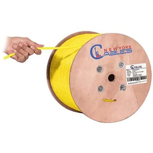 Newyork Cables Cat6A Riser (CMR) 1000ft - 23AWG 4 Pair Solid Bare Copper, 750MHz, Unshielded Twisted Pair (UTP), Available in Blue, White, Green, Black & Yellow Color