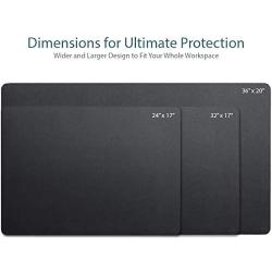 Natural Cork & Leather Desk Pad 24'' x 17'', Vine Creations Desk Mat Waterproof Black - Dual Sided - Mouse Writing Surface - PU Leather & Premium Eco-Friendly Cork Small Blotter Protector