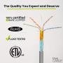 trueCABLE Cat6A Shielded Plenum (CMP), 1000ft, Gray, 23AWG Solid Bare Copper, 750MHz, ETL Listed, Overall Foil Shield (FTP), Bulk Ethernet Cable