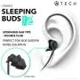 ATECH Ultra Flexible Silicon Sleeping Earbuds with Microphone Earplugs for ASMR, Insomnia, Snoring, Air Travel, Relaxation, Binaural, White