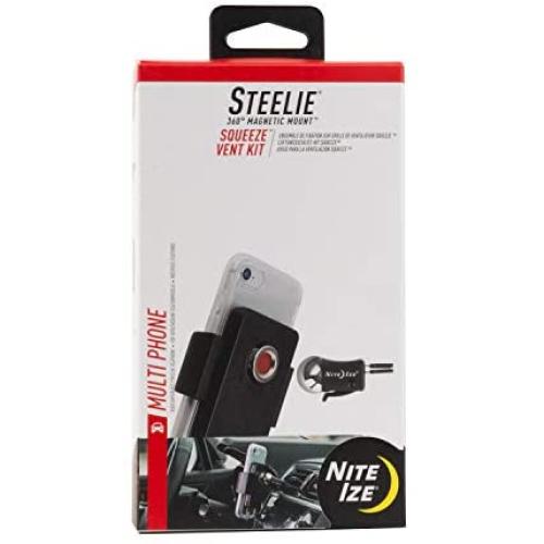 Nite Ize Steelie Squeeze Vent Kit, Universal Vent Magnetic Car Mount Holder, Compatible with MagSafe iPhone 12 Pro Max/Mini/Galaxy/Edge/Google Pixel and More
