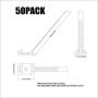 Wire Management Clips with Screw Hole (50 Pack) Adjustable Zip Ties，self Adhesive Nylon Cable Traps (White)