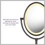 Conair Reflections Double-Sided Lighted Vanity Makeup Mirror, 1x/7x magnification, Oiled Bronze