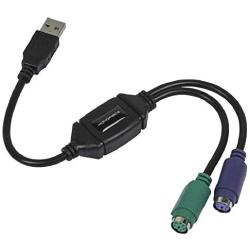 Monoprice PS/2 Keyboard/Mouse to USB Converter Adapter, Black (110934)