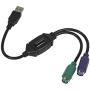 Monoprice PS/2 Keyboard/Mouse to USB Converter Adapter, Black (110934)