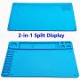 Meknic Soldering Mat Large Size 19.0 x 14.25 Inches Electronics Heat Insulation Magnetic Silicone Repair Work Mat with Scale Ruler and Screw Position For for Soldering Iron, Phone and Computer