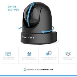Amcrest 4MP UltraHD Indoor WiFi Camera, Security IP Camera with Pan/Tilt, Two-Way Audio, Night Vision, Remote Viewing, Dual-Band 5ghz/2.4ghz, 4-Megapixel @~20FPS, Wide 120° FOV, IP4M-1051B (Black)