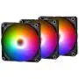 Phanteks SK120 DRGB PWM Fan 3Pack (PH-F120SK_DRGB_PWM_3P) – 3X 120mm Fan, high Airflow Nine-Blade Design, DRGB Lighting, Rubber dampening washers - Black