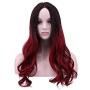SinRany Women Long Wave Ombre Brown Dark Red Wig Halloween Cosplay Costume Hair